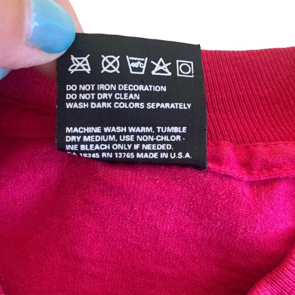 Vintage 90s Pink & Teal Single Stitch Aztec Print T-Shirt Size Large - Picture 4 of 12